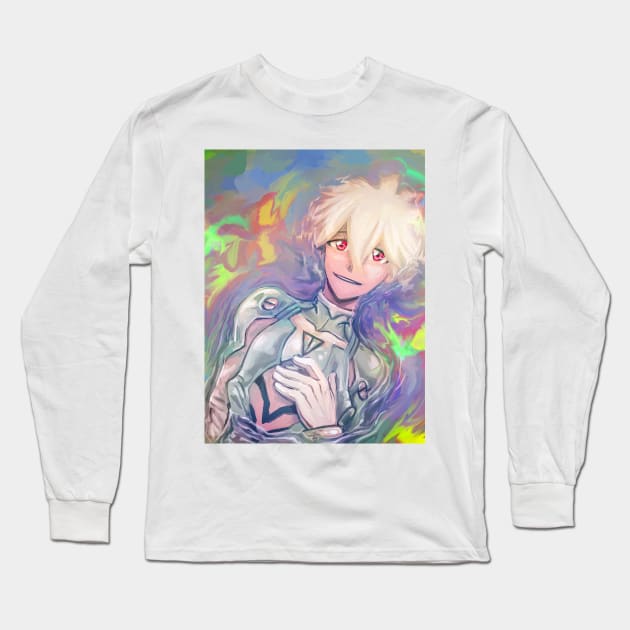 NGE KAWORU NAGISA NEON GENESIS EVANGELION WHITE PLUGSUIT Long Sleeve T-Shirt by Angsty-angst